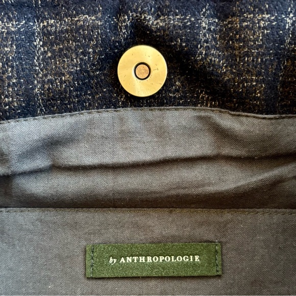 Anthropologie Handcrafted Embroidery Beaded Fringed Tote Bag Velour Wool Boho - Picture 6 of 16